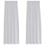Cortinas con cortinas 2 pcs Gris claro Poliéster