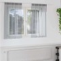 Cortinas con cortinas 2 pcs Gris oscuro 140x140cm Poliéster