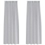 Cortinas con cortinas 2 pcs Gris oscuro Poliéster