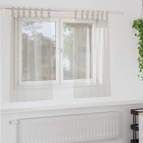 Cortinas con cortinas 2 pcs Crema 140x140cm Poliéster Cortinas con cortinas 2 pcs Crema 140x140cm Poliéster