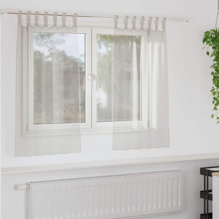 Cortinas con cortinas 2 pcs Crema 140x140cm Poliéster