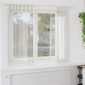 Cortinas con cortinas 2 pcs Crema Poliéster Cortinas con cortinas 2 pcs Crema Poliéster