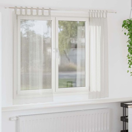 Cortinas con cortinas 2 pcs Crema Poliéster