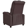 Sillón reclinable de tela marrón oscuro