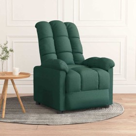 Sillón reclinable de tela verde oscuro