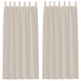 Cortinas con cortinas 2 pcs Arena 140x175cm Poliéster