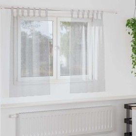 Cortinas con cortinas 2 pcs Gris claro 140x140cm Poliéster Cortinas con cortinas 2 pcs Gris claro 140x140cm Poliéster