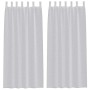 Cortinas con cortinas 2 pcs Gris claro Poliéster