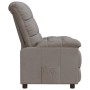 Sillón reclinable de tela gris taupe