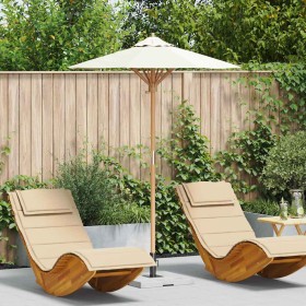Parasol de jardín Blanco crema 150 x 150 x 210 cm Bambú