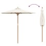 Parasol de jardín Blanco crema 217 x 217 x 230 cm Bambú