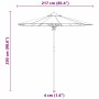 Parasol de jardín Blanco crema 217 x 217 x 230 cm Bambú