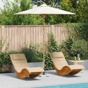 Parasol de jardín Blanco crema 240 x 240 x 260 cm Bambú