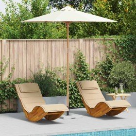 Parasol de jardín Blanco crema 240 x 240 x 260 cm Bambú