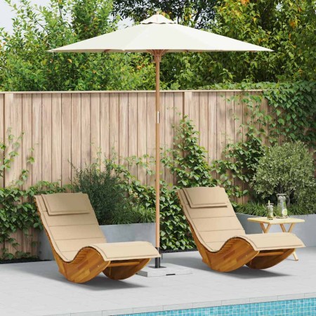Parasol de jardín Blanco crema 240 x 240 x 260 cm Bambú