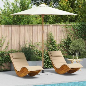 Parasol de jardín Blanco crema 270 x 270 x 260 cm Bambú