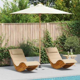 Parasol de jardín Blanco crema 270 x 270 x 260 cm Bambú