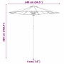 Parasol de jardín Gris oscuro 240 x 240 x 260 cm Bambú
