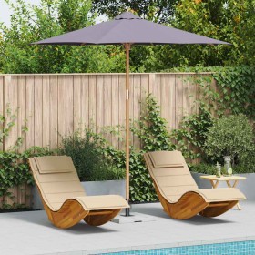 Parasol de jardín Gris oscuro 270 x 270 x 260 cm Bambú