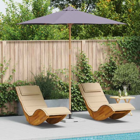 Parasol de jardín Gris oscuro 270 x 270 x 260 cm Bambú