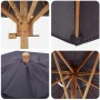 Parasol de jardín Gris oscuro 270 x 270 x 260 cm Bambú