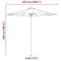 Parasol de jardín Gris oscuro 270 x 270 x 260 cm Bambú