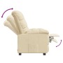 Sillón reclinable de tela crema