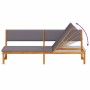 Tumbona Marrón 200 x 57 x 75cm Madera maciza de Acacia