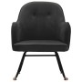 Silla mecedora de terciopelo gris oscuro