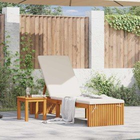 Tumbona Marrón 200 x 55 x 94cm Madera maciza de Acacia