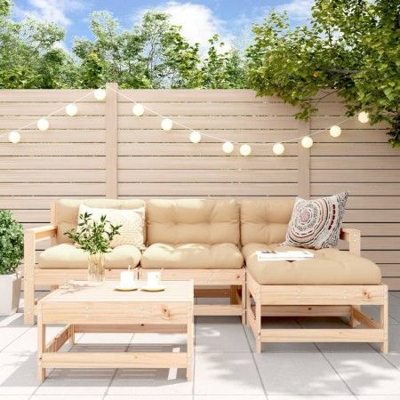 5-teiliges Gartenmöbel-Set und Massivholzkissen von vidaXL, Gartensets - Ref: Foro24-3185794, Preis: 349,00 €, Rabatt: %