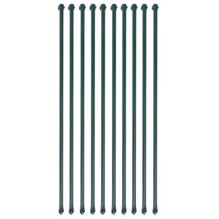 Postes de jardín 10 unidades 1 m metal verde en Enrejados y soportes para plantas | Comprar online en Foro24
