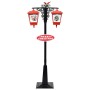 Farola de Navidad con Papá Noel PVC negro y rojo 81x40x188 cm