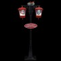 Farola de Navidad con Papá Noel PVC negro y rojo 81x40x188 cm