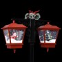 Farola de Navidad con Papá Noel PVC negro y rojo 81x40x188 cm
