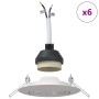 Spotlights con focos 6 pcs Blanco 9 x 9 cm Metal