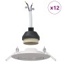 Spotlights con focos 12 pcs Blanco 9 x 9 cm Metal