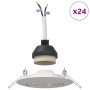 Spotlights con focos 24 pcs Blanco 9 x 9 cm Metal