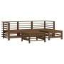 Gartenmöbel-Set 5-teilig und honigbraune Massivholzkissen von vidaXL, Gartensets - Ref: Foro24-3185804, Preis: 520,92 €, Raba...