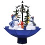 Árbol de Navidad con nieve con base de paraguas PVC azul 75 cm