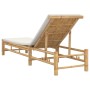 Tumbona con cojines 55x199x30 cm bambú