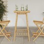 Mesa de bar para exterior cuadrada de bambú 55x55x100 cm