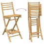 Conjunto de bar para exterior de 3 piezas plegable de bambú