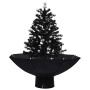 Árbol de Navidad con nieve con base de paraguas PVC negro 75 cm