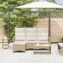 Sofá de jardín reclinable con cojines en forma de L beige en Sofás de exterior | Comprar online en Foro24