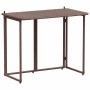 Mesa de jardín plegable marrón 90x51x75 cm ratán sintético