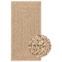 Alfombra ZIZUR apariencia yute interior exterior beige 80x250cm