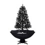 Árbol de Navidad con nieve y base de paraguas PVC negro 170 cm