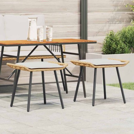 Taburete de Jardín 2 pcs Marrón 50 x 40 x 45cm Poliéster