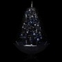 Árbol de Navidad con nieve y base de paraguas PVC negro 170 cm